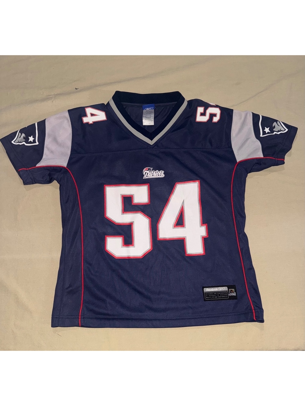 Tedy Bruschi New England Patriots Reebok Jersey #54 Blue Men’s Size Small S